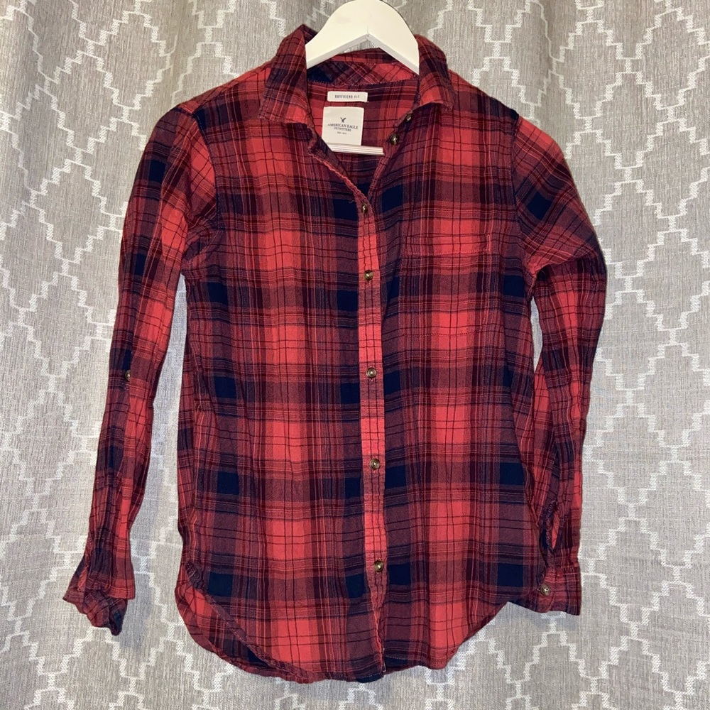 Burnt Orange/Navy Plaid